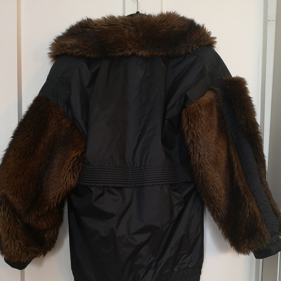 Faux Black brown fur jacket - Picture 3 of 4